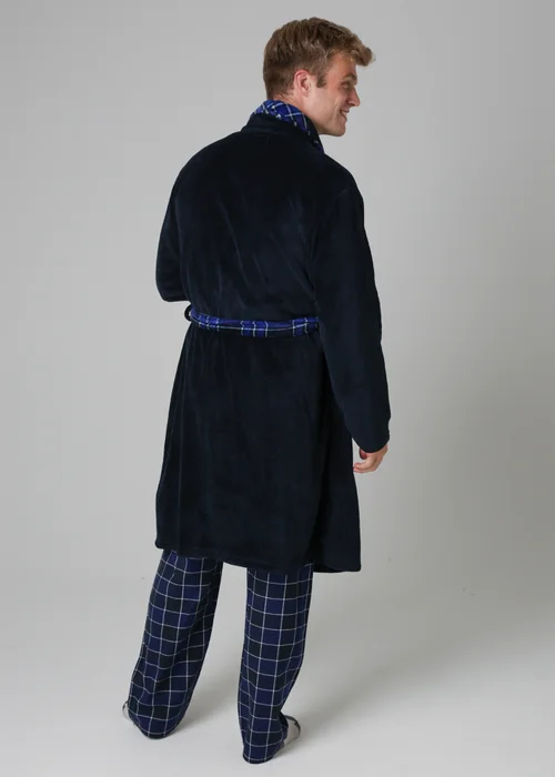 Tokyo Laundry Navy Plush Dressing Gown - Medium Image 2
