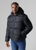 French Connection Black Hooded Puffer Jacket with High Neck - 2XL Image 1