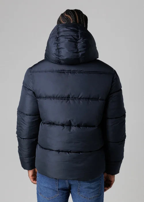 French Connection Navy Hooded Puffer Jacket with High Neck - 2XL Image 2