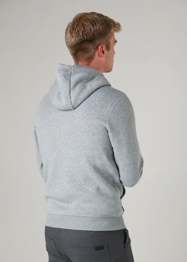 Tokyo Laundry Light Grey Brushed Back Fleece Drawcord Hoody