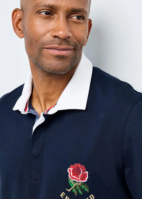 Cotton Traders Dark Blue England Classic Long Sleeve Rugby Shirt - Extra Large Image 3