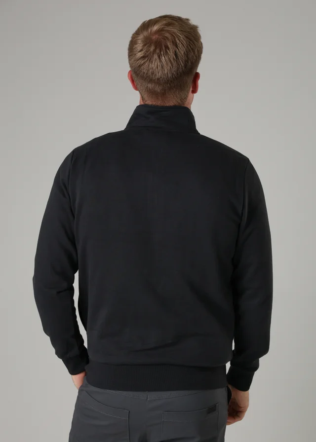 Tokyo Laundry Black Cotton Blend Quarter Zip Sweatshirt
