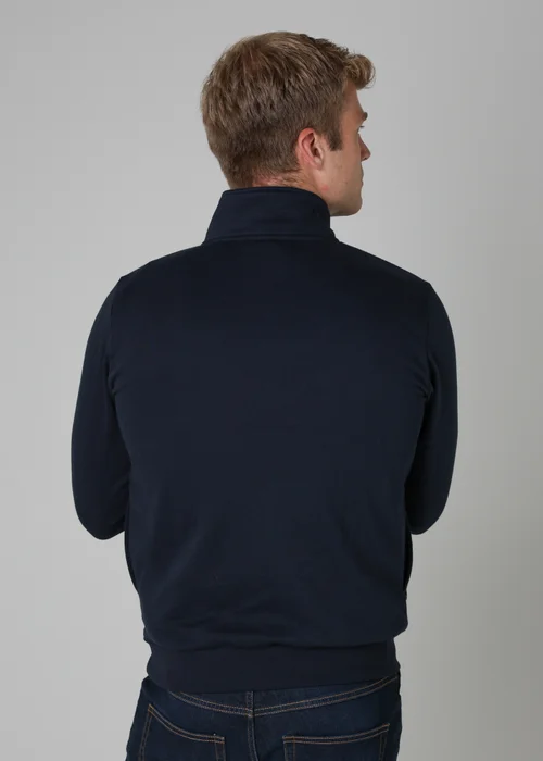 Tokyo Laundry Navy Cotton Blend Quarter Zip Sweatshirt - Large Image 2