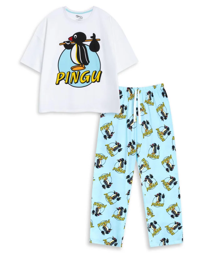 Vanilla Underground Pingu Character Blue Shortie Pyjama Set