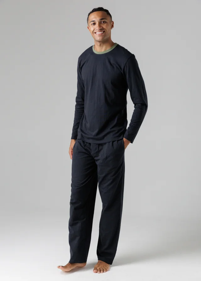Tokyo Laundry Black Cotton Crew Neck Pyjama Set