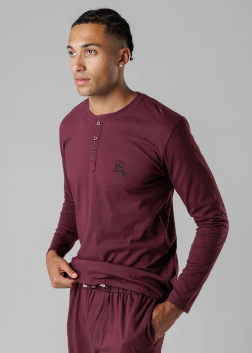 Tokyo Laundry Burgundy Cotton Crew Neck Pyjama Set - Medium Image 4