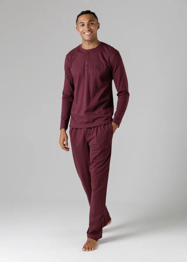 Tokyo Laundry Burgundy Cotton Crew Neck Pyjama Set