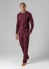 Tokyo Laundry Burgundy Cotton Crew Neck Pyjama Set - Medium Image 1