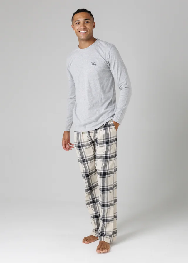 Tokyo Laundry Grey Cotton Crew Neck Pyjama Set