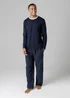 Tokyo Laundry Navy Cotton Crew Neck Pyjama Set - Medium Image 1