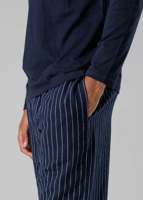 Tokyo Laundry Navy Cotton Crew Neck Pyjama Set - Medium Image 4