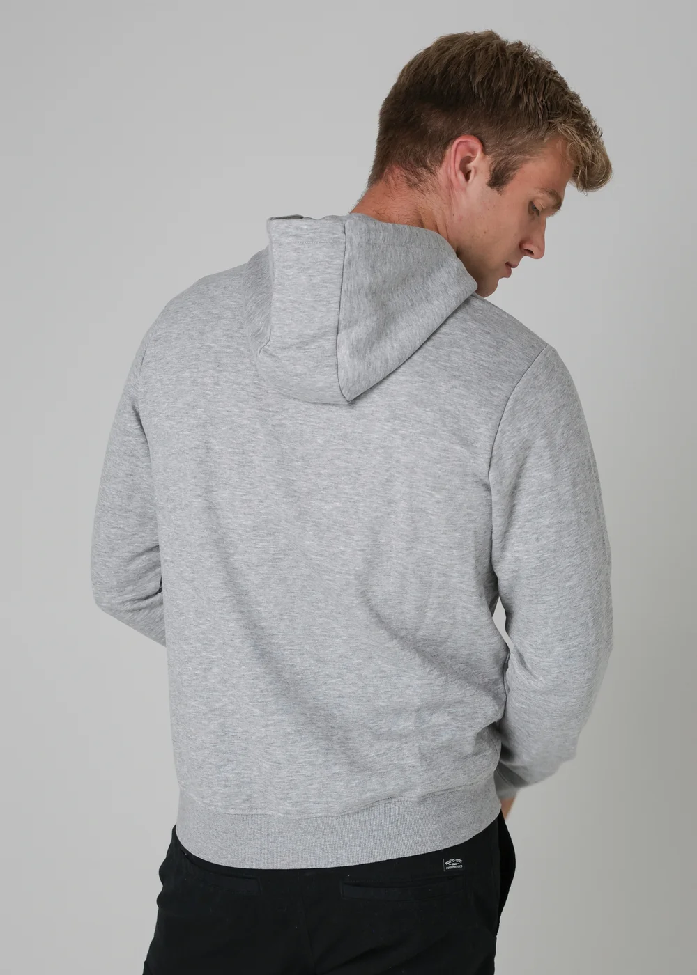 Tokyo Laundry Light Grey Cotton Blend Drawcord Hoody - Large Image 2