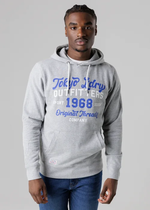 Tokyo Laundry Light Grey Cotton Blend Drawcord Hoody - Small Image 1