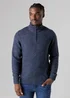 Tokyo Laundry Dark Blue Quarter Zip Basket Stitch Jumper - Medium Image 1