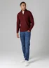 Tokyo Laundry Burgundy Quarter Zip Basket Stitch Jumper - Small Image 4