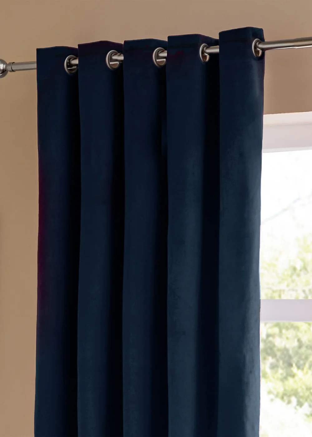 Furn The Ultimate Velvet Blackout Eyelet Curtain Pair Royal - 66W X 54D (168x137cm) Image 5