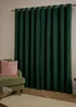 Furn The Ultimate Velvet Blackout Eyelet Curtain Pair Emerald - 46W X 54D (117x137cm Image 3