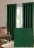 Furn The Ultimate Velvet Blackout Eyelet Curtain Pair Emerald - 46W X 54D (117x137cm Image 1
