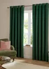 Furn The Ultimate Velvet Blackout Eyelet Curtain Pair Emerald - 46W X 54D (117x137cm Image 2