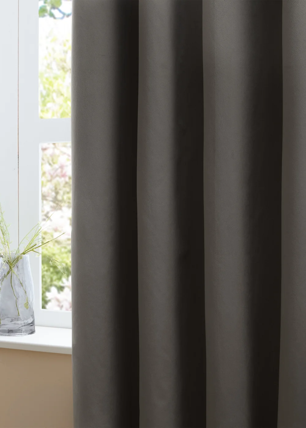 Furn The Ultimate Velvet Blackout Pencil Pleat Curtain Pair Charcoal - 46W X 54D (117x137cm Image 4