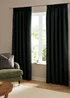 Furn The Ultimate Velvet Blackout Pencil Pleat Curtain Pair Black - 46W X 54D (117x137cm Image 2