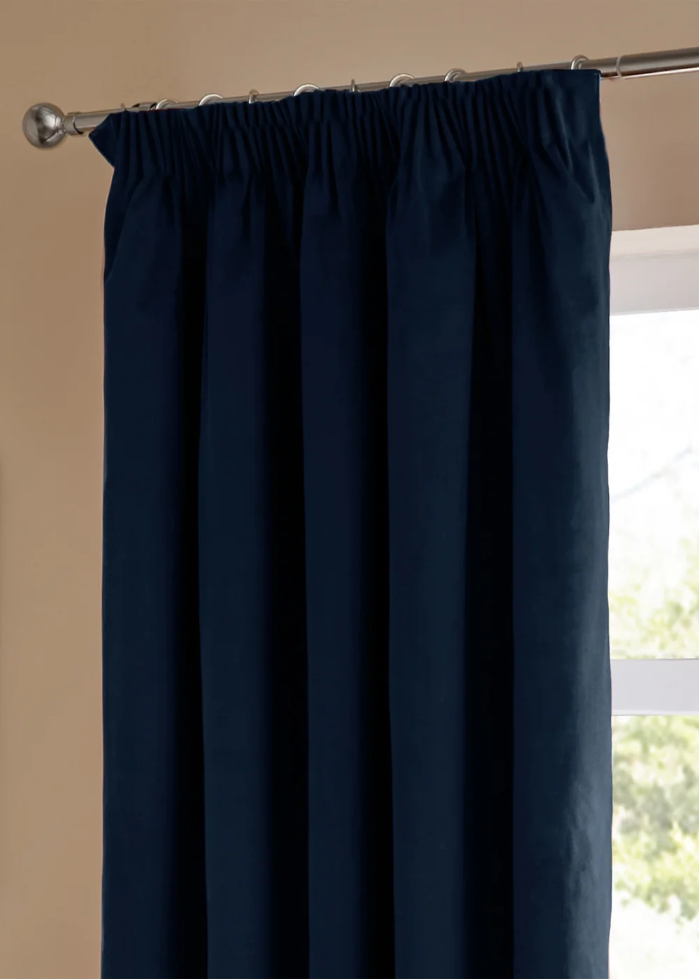 Furn The Ultimate Velvet Blackout Pencil Pleat Curtain Pair Royal - 46W X 54D (117x137cm Image 5