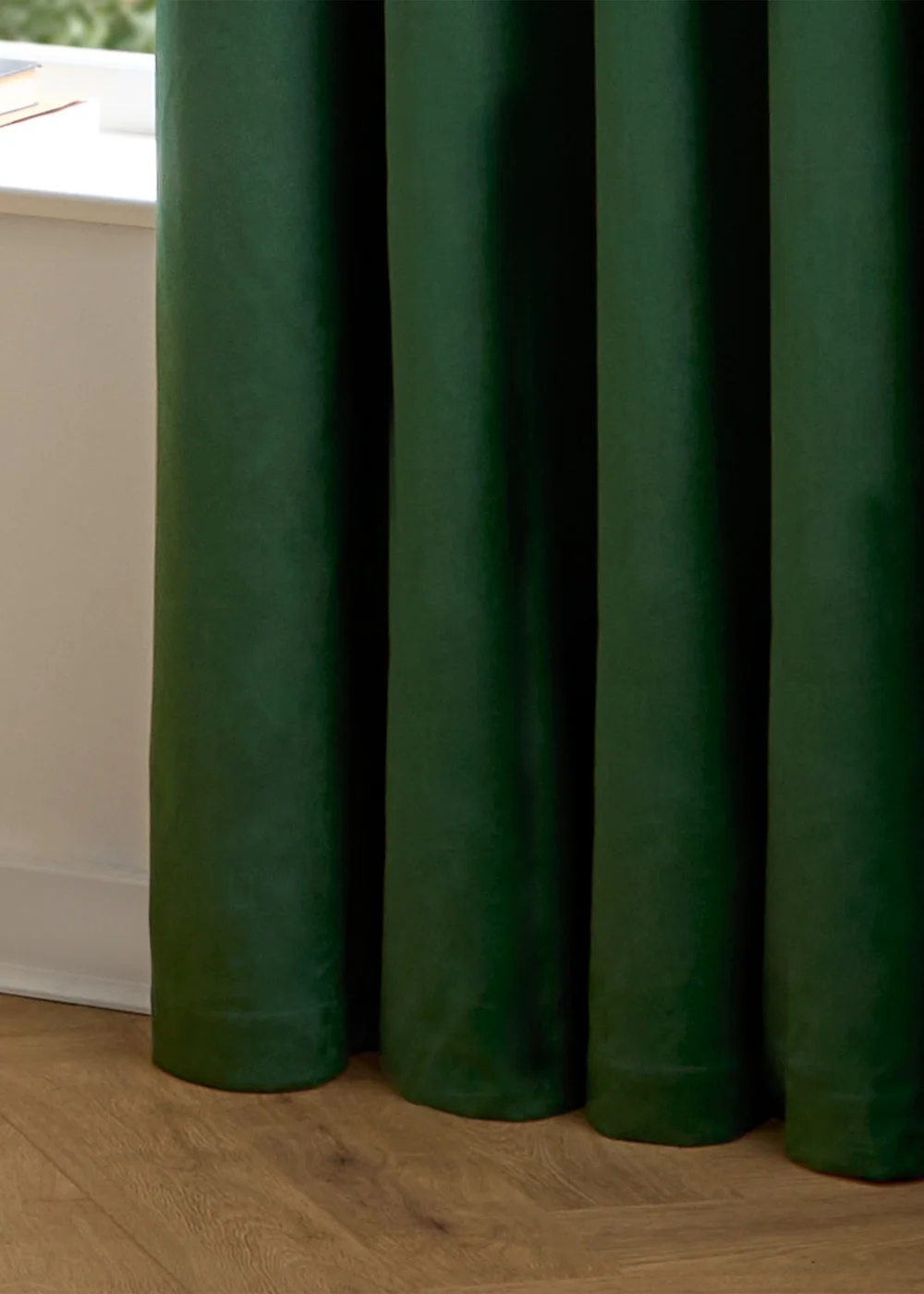 Furn The Ultimate Velvet Blackout Pencil Pleat Curtain Pair Emerald - 46W X 54D (117x137cm Image 6