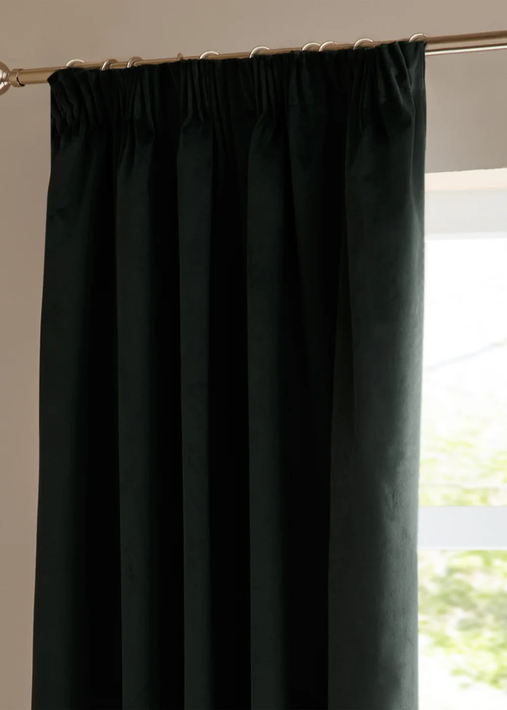 Furn The Ultimate Velvet Room Darkening Pencil Pleat Curtain Pair Black - 46W X 54D (117x137cm Image 4