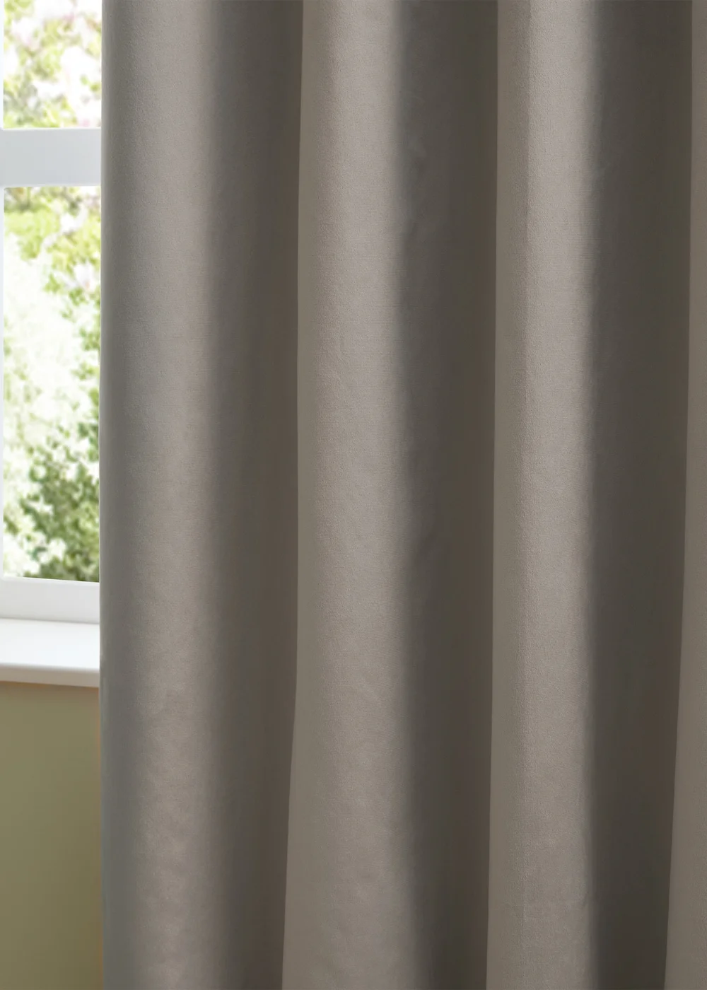 Furn The Ultimate Velvet Room Darkening Eyelet Curtain Pair Silver - 46W X 54D (117x137cm Image 3