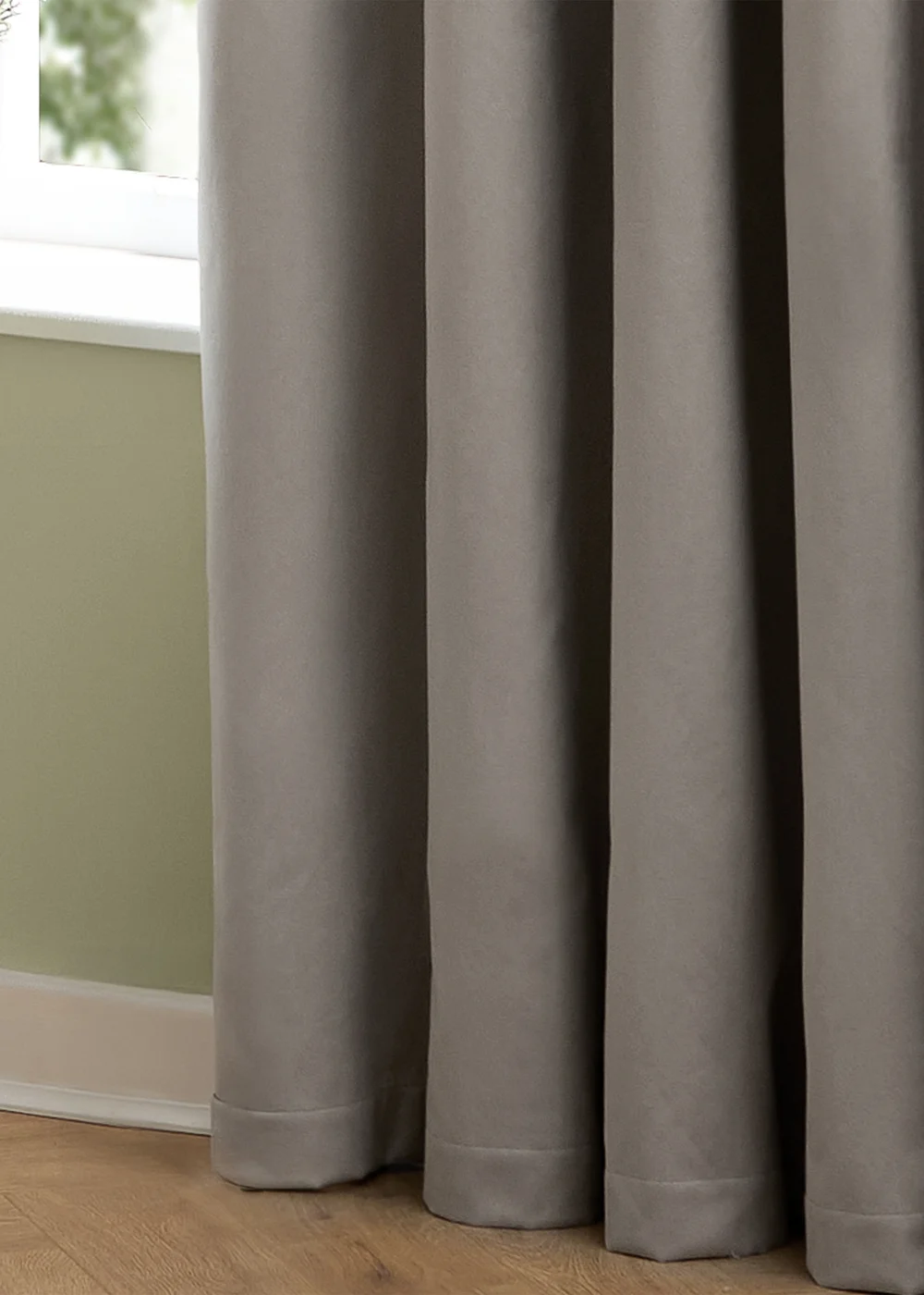 Furn The Ultimate Velvet Room Darkening Eyelet Curtain Pair Silver - 46W X 54D (117x137cm Image 5