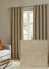 Furn The Ultimate Velvet Room Darkening Eyelet Curtain Pair Mocha - 46W X 54D (117x137cm Image 1