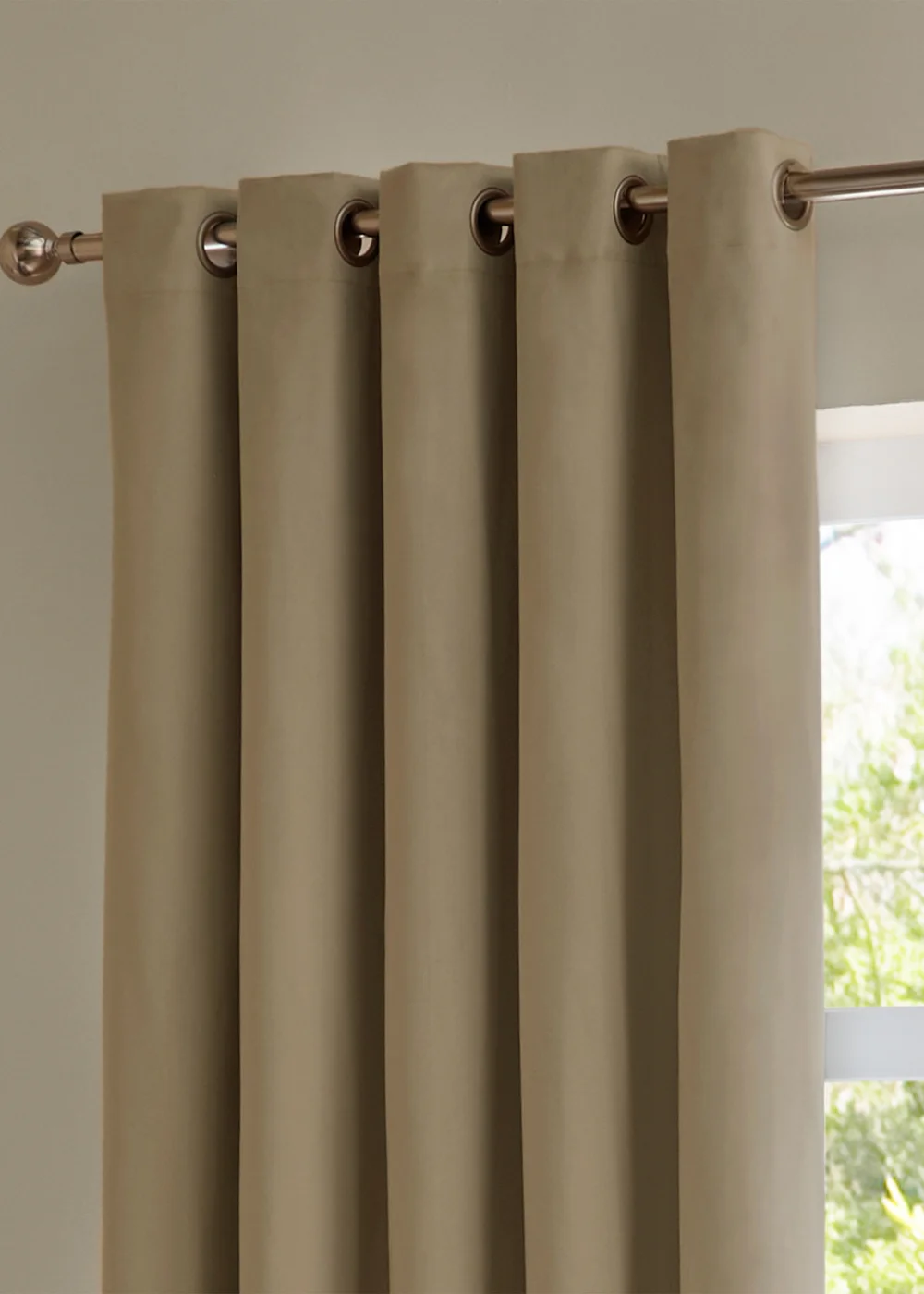 Furn The Ultimate Velvet Room Darkening Eyelet Curtain Pair Mocha - 46W X 54D (117x137cm Image 4
