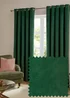 Furn The Ultimate Velvet Room Darkening Eyelet Curtain Pair Emerald - 46W X 54D (117x137cm Image 1