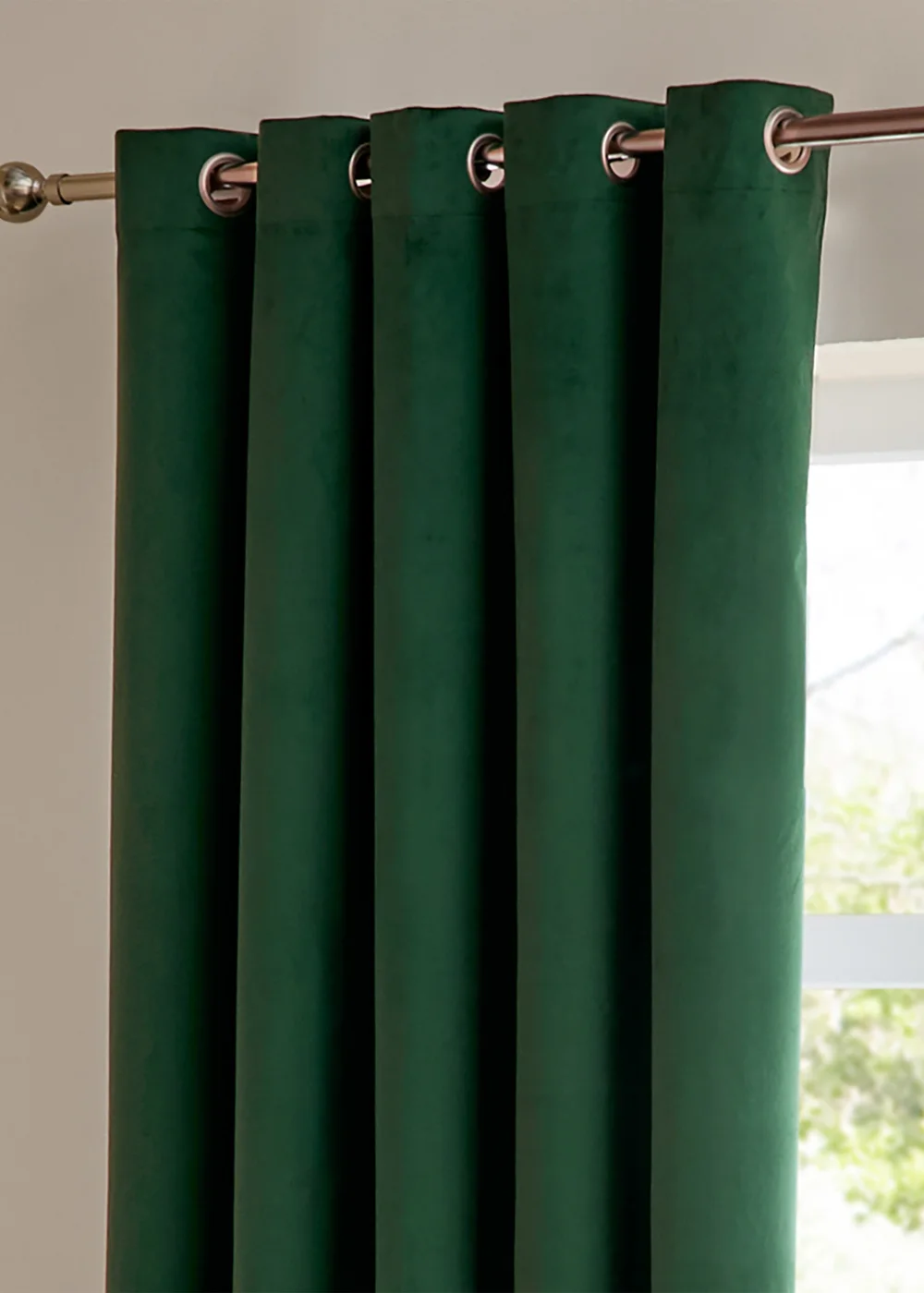Furn The Ultimate Velvet Room Darkening Eyelet Curtain Pair Emerald - 46W X 54D (117x137cm Image 4