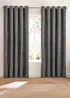 Furn Verso Reversible Suede-look Blackout Eyelet Curtain Pair Charcoal - 46W X 54D (117x137cm Image 6
