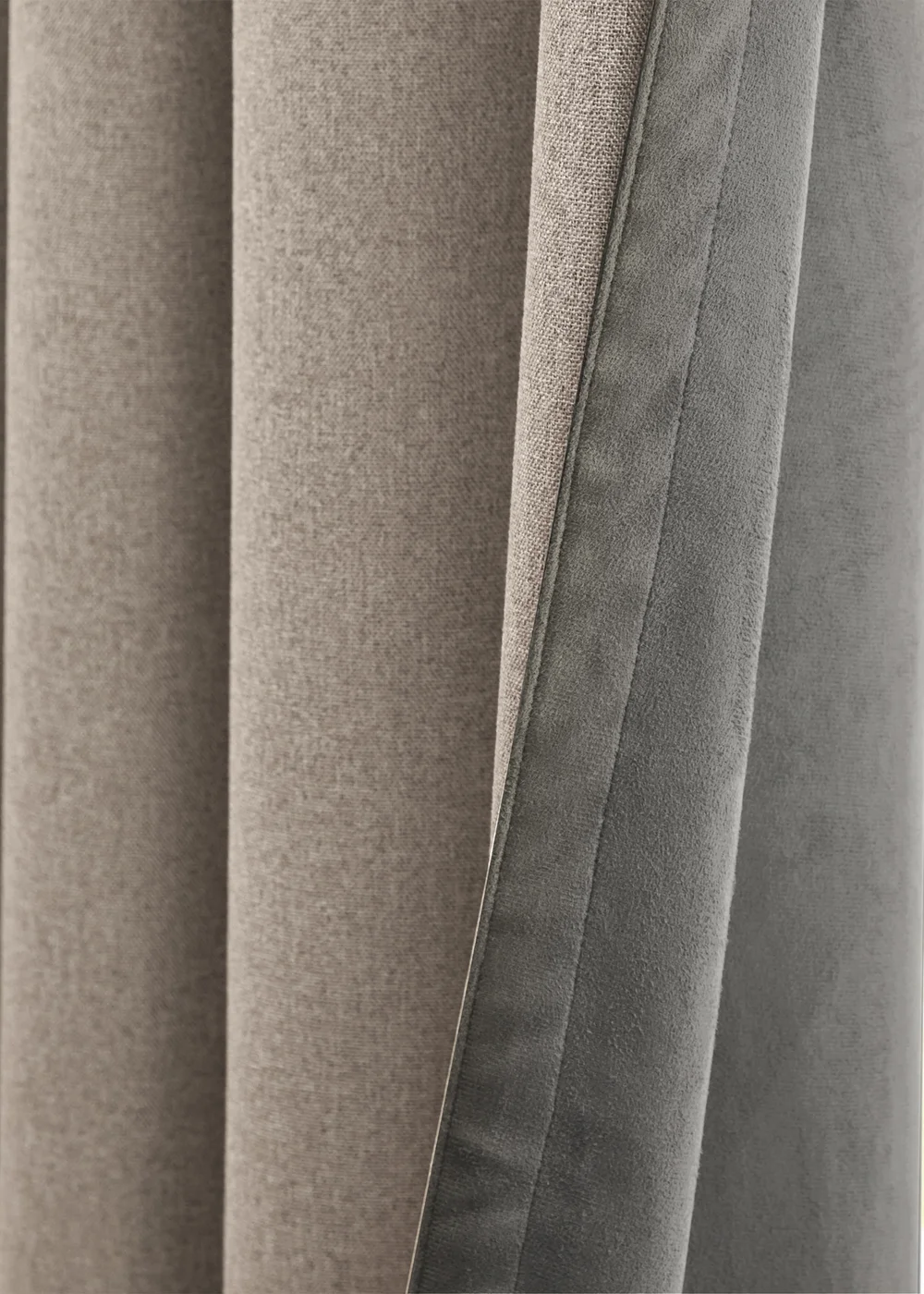 Furn Verso Reversible Suede-look Blackout Eyelet Curtain Pair Charcoal - 46W X 54D (117x137cm Image 5