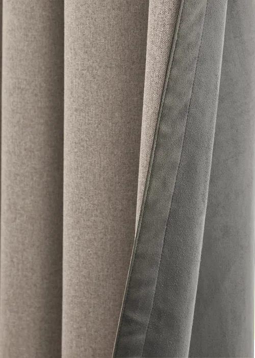 Furn Verso Reversible Suede-look Blackout Eyelet Curtain Pair Charcoal - 46W X 54D (117x137cm Image 5
