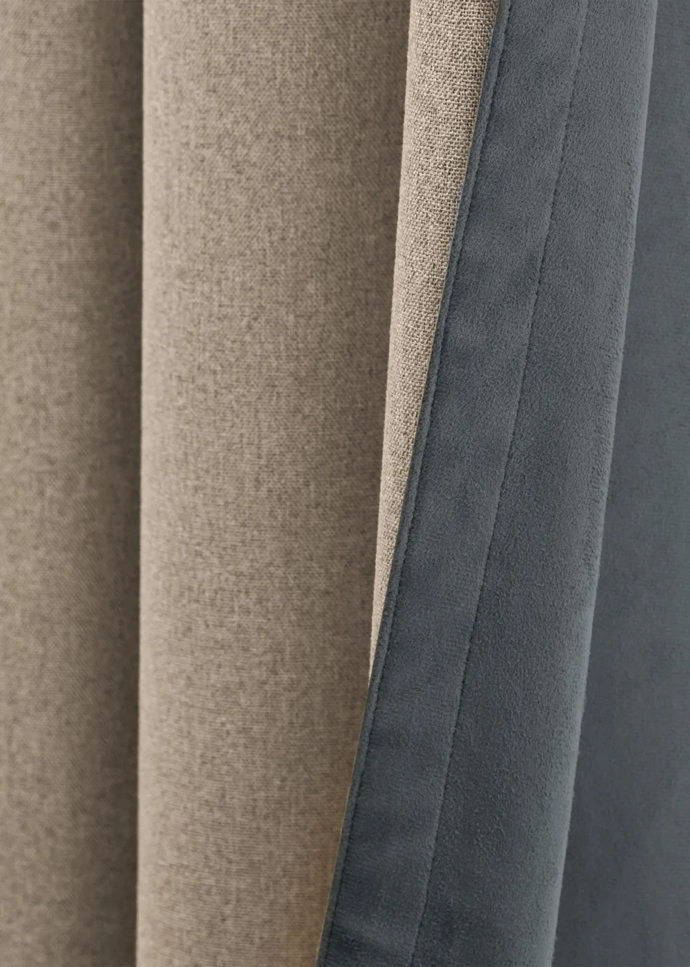 Furn Verso Reversible Suede-look Blackout Eyelet Curtain Pair Petrol - 46W X 54D (117x137cm Image 5