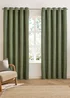 Furn Verso Reversible Suede-look Blackout Eyelet Curtain Pair Green - 46W X 54D (117x137cm Image 2