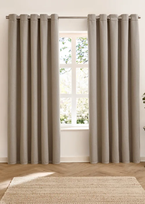 Furn Verso Reversible Suede-look Blackout Eyelet Curtain Pair Green - 46W X 54D (117x137cm Image 4