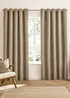 Furn Verso Reversible Suede-look Blackout Eyelet Curtain Pair Mocha - 46W X 54D (117x137cm Image 2