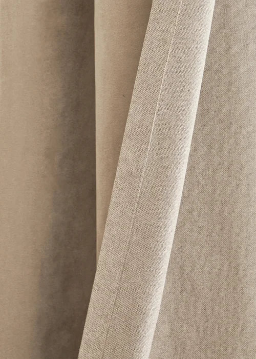 Furn Verso Reversible Suede-look Blackout Eyelet Curtain Pair Mocha - 46W X 54D (117x137cm Image 3