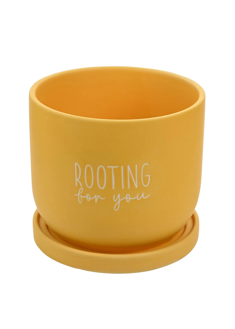 Country Living Yellow Ceramic Plant Pot Rooting For You - One Size Image 2
