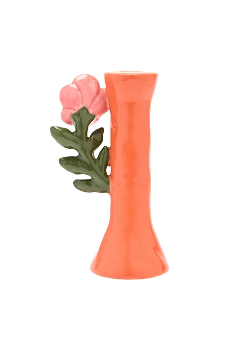 Hestia Orange Flower Candle Holder - One Size Image 3