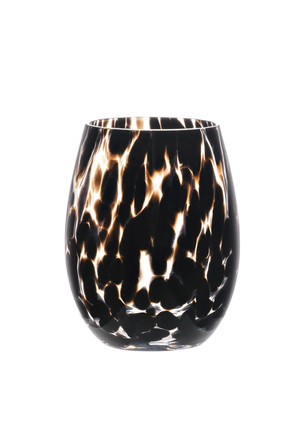 Hestia Set of 2 Dark Brown Tortoise Shell Tumbler Glasses - One Size Image 2