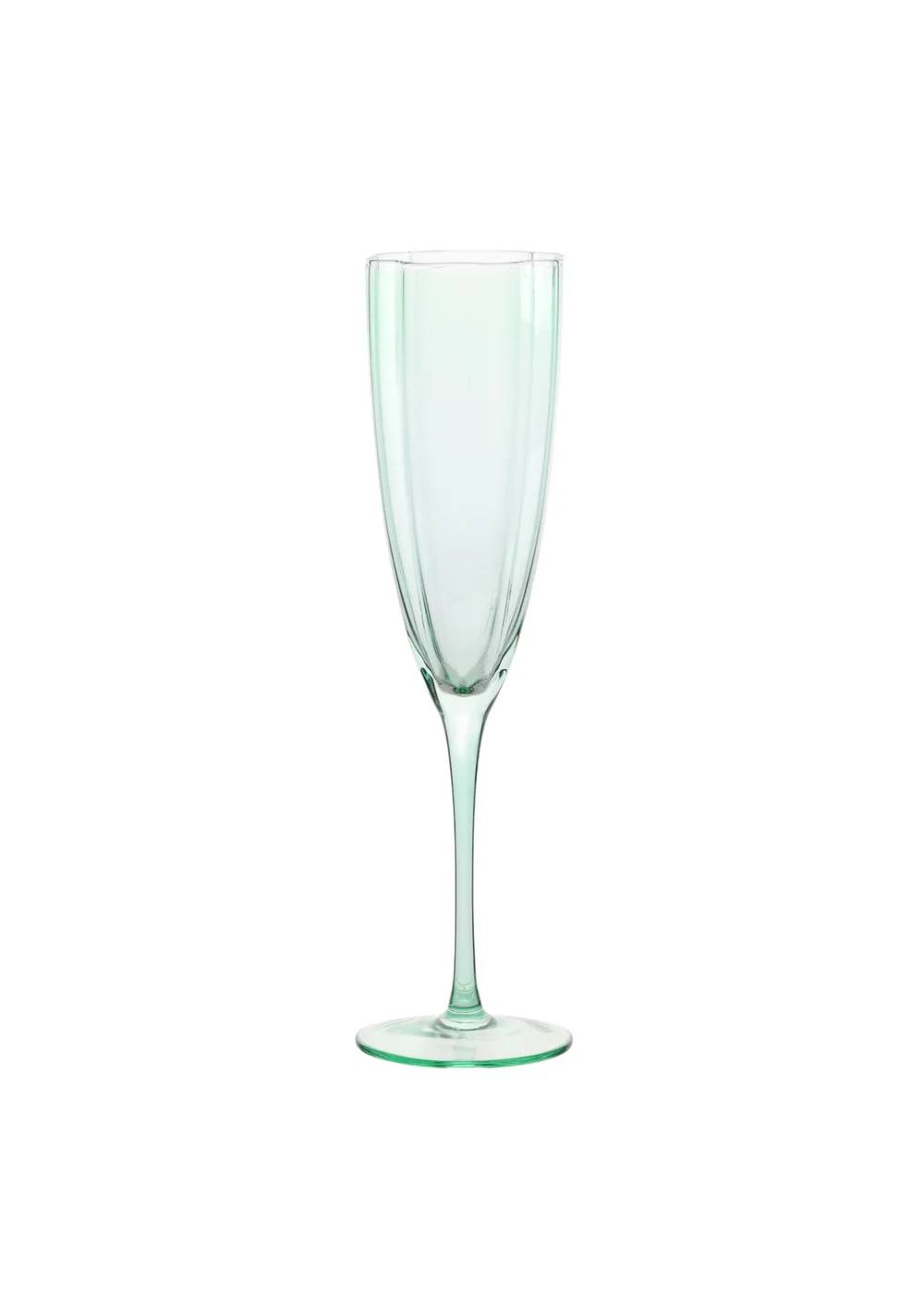 Hestia Set of 2 Scallop Champagne Glasses Green - One Size Image 2