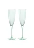Hestia Set of 2 Scallop Champagne Glasses Green - One Size Image 1