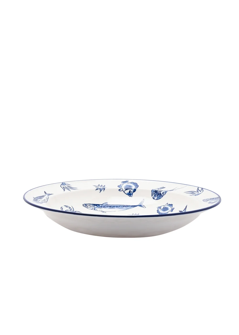 Hestia Blue Deep Bottom Plate Fish Design - One Size Image 2