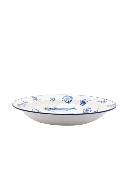 Hestia Blue Deep Bottom Plate Fish Design - One Size Image 2