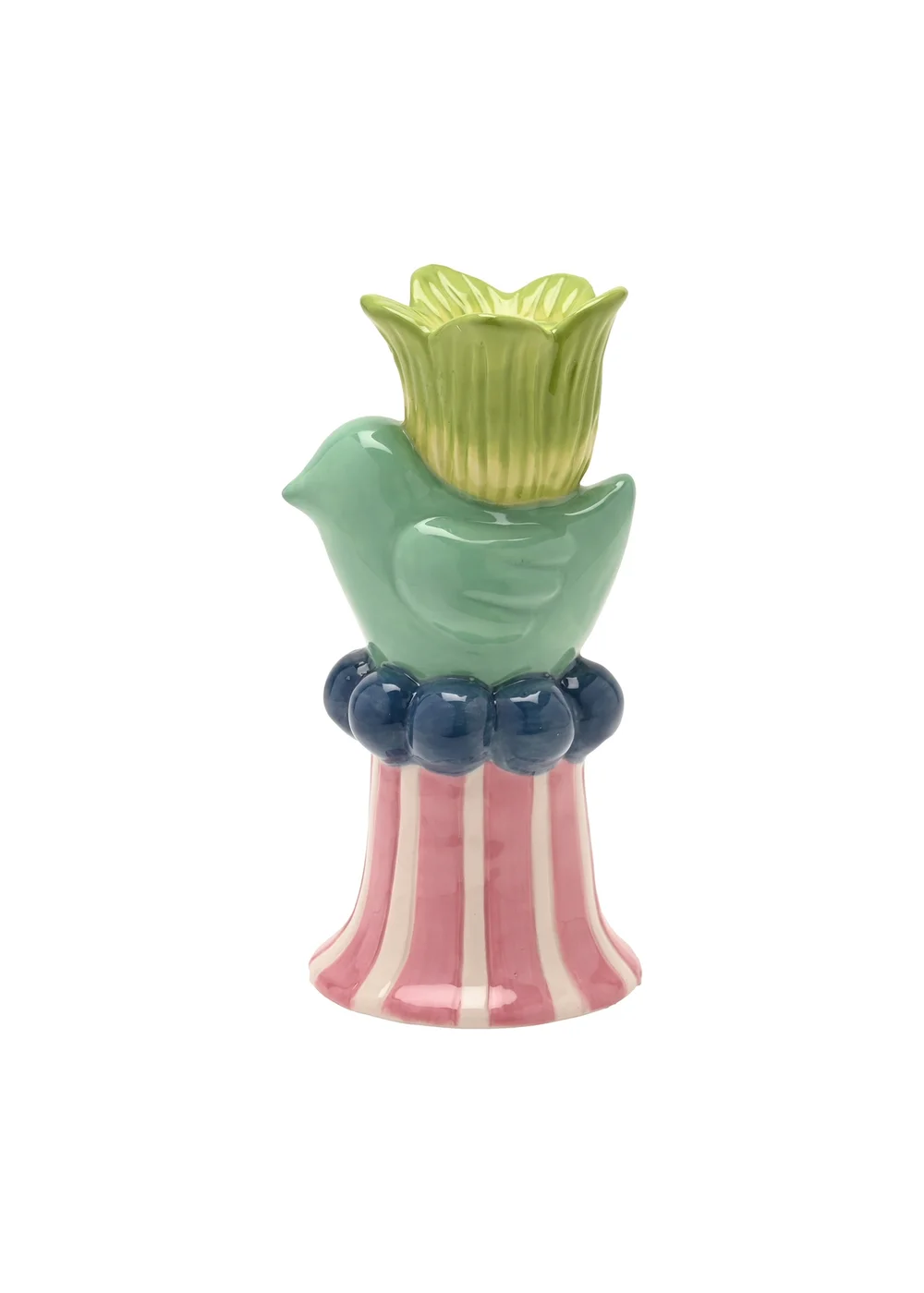 Hestia Bird & Green Flower Candle Holder - One Size Image 1